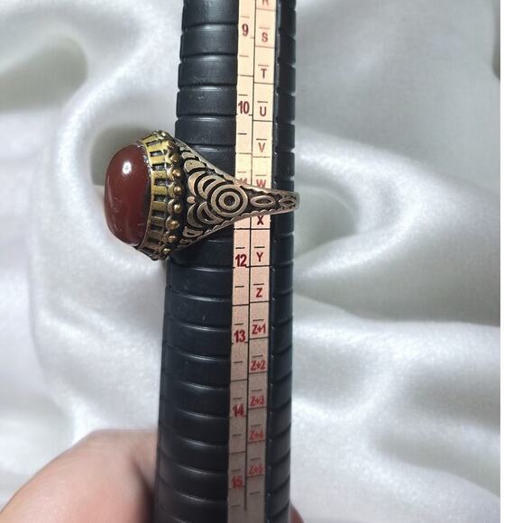 Carnelian 928 Silver Vintage Men's Ring Size 11 - Picture 4 of 10